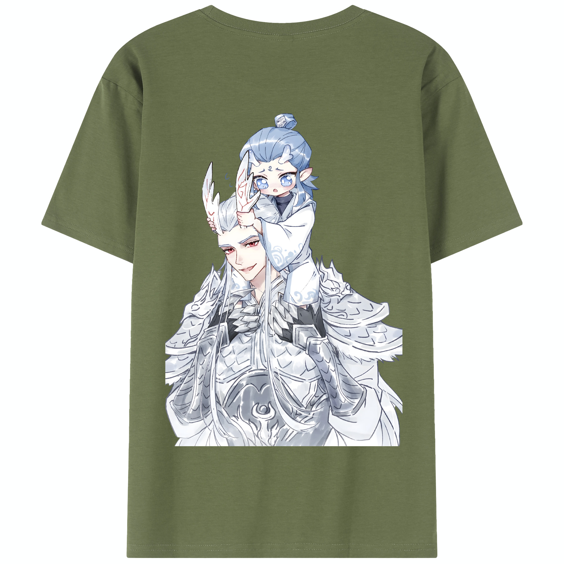 （画像用） Ne Zha 2 ナタ 魔童の大暴れ 綿100％半袖Tシャツ（背面プリント）